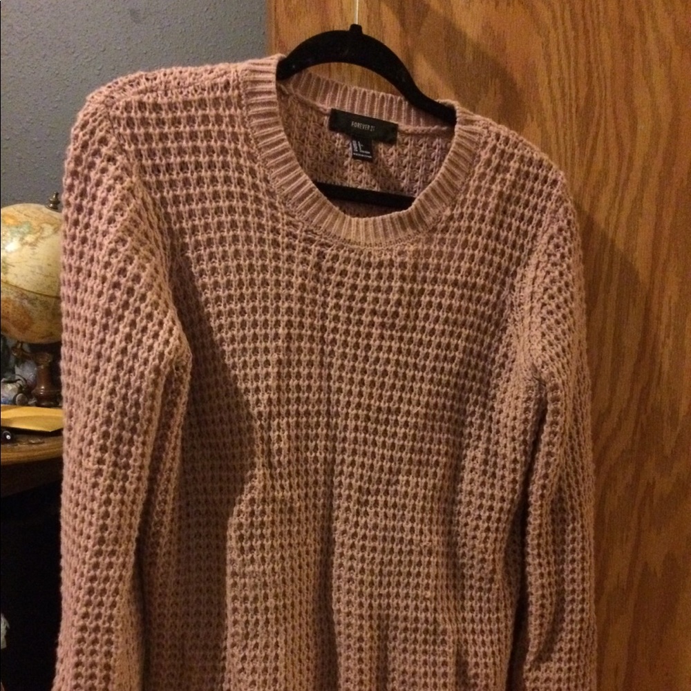 Dusty pink waffle knit sweater